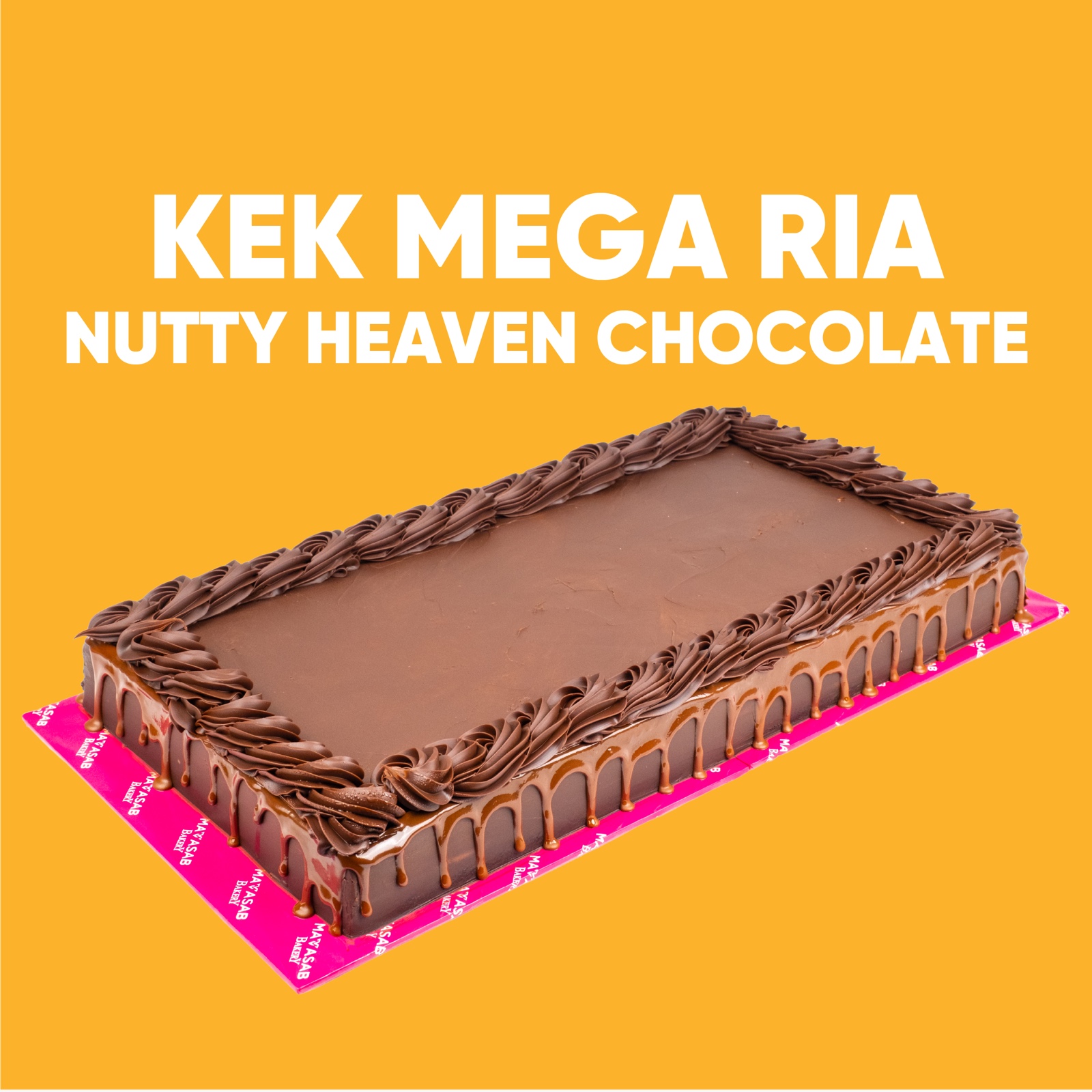Cake Mega Ria 10x20 Inci (Nutty Heaven Chocolate) Mamasab