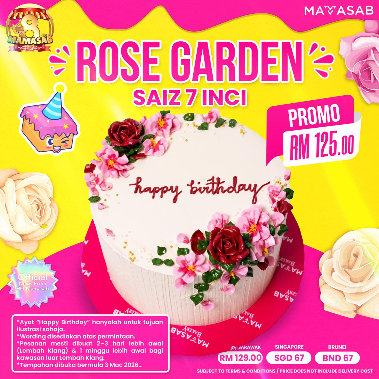 Cute Cake Rose Garden 7 Inci Mamasab